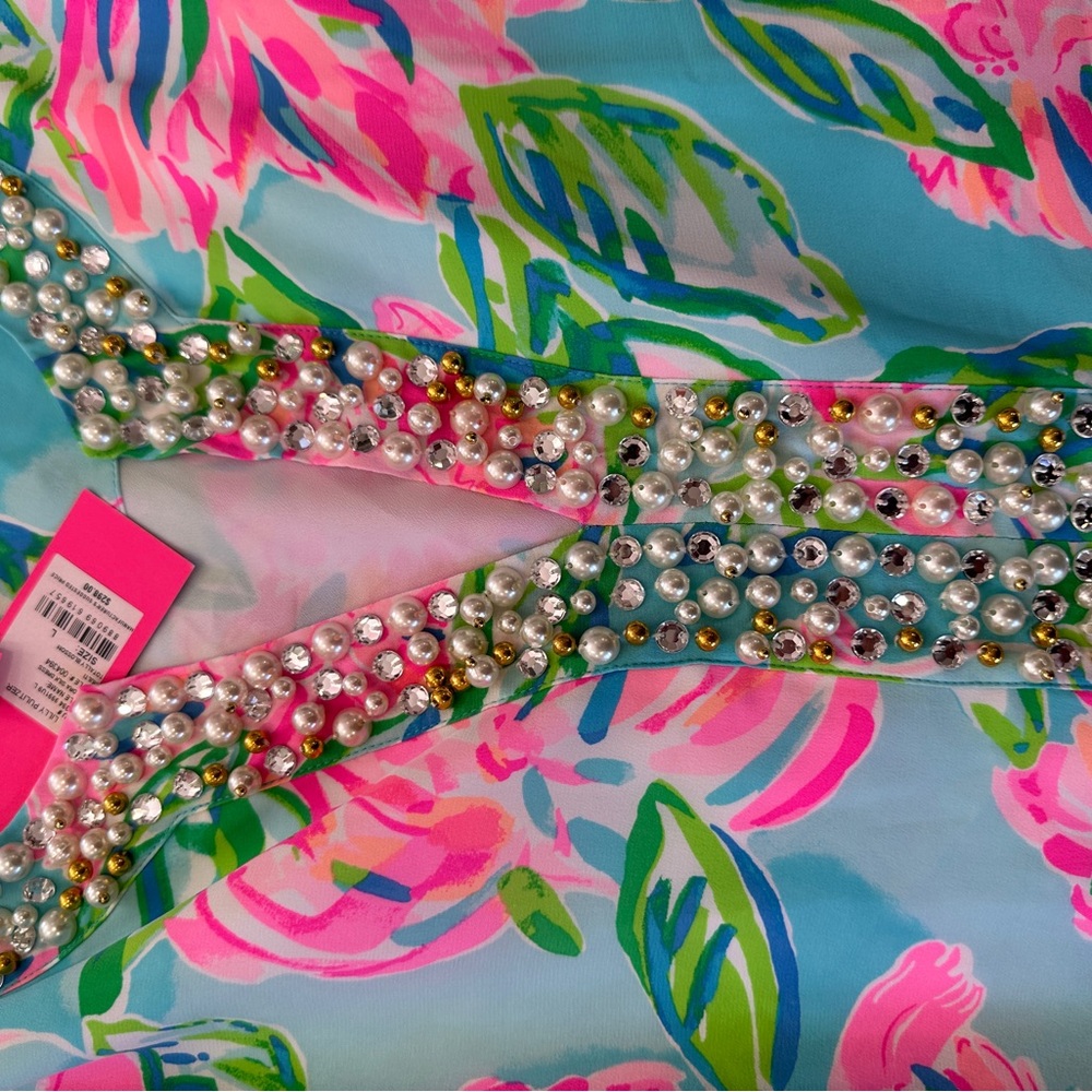 ❤️Lilly Pulitzer Blue and Pink Resort Sundress - Picture 7 of 10